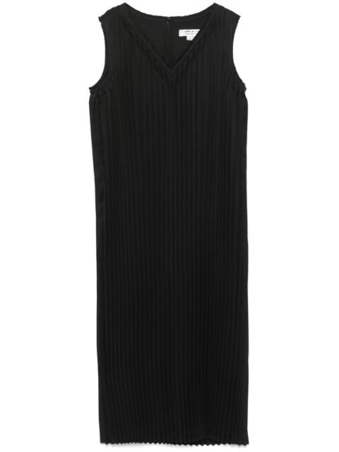 pleated midi dress