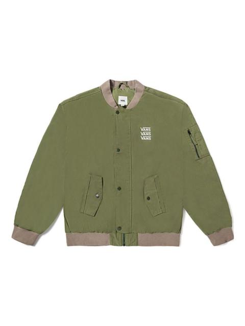 (WMNS) Vans Triple Logo Baseball Jacket 'Green' VN000BZEZBF