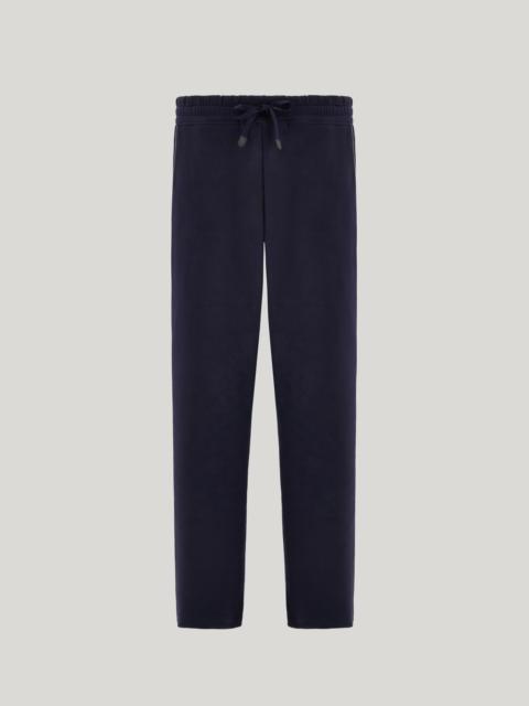 BLUE COTTON-BLEND JOGGERS WITH CONTRASTING DETAILS