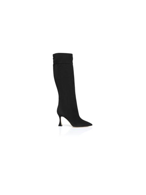 Black Suede Knee High Boots