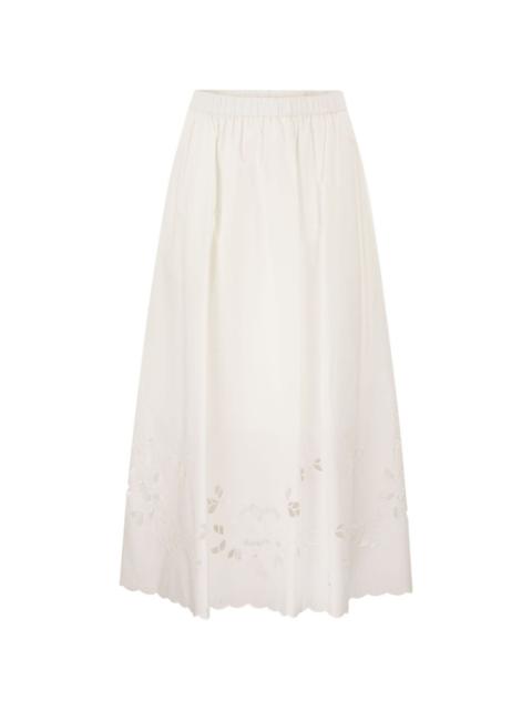 Caravan embroidered midi skirt