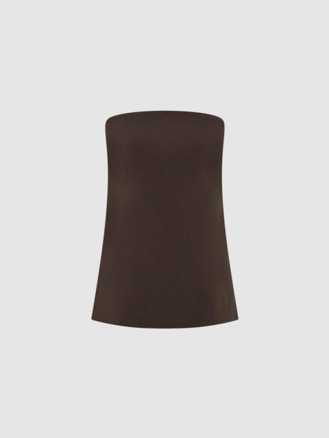 Strapless Rouleau Tie Top - Bark