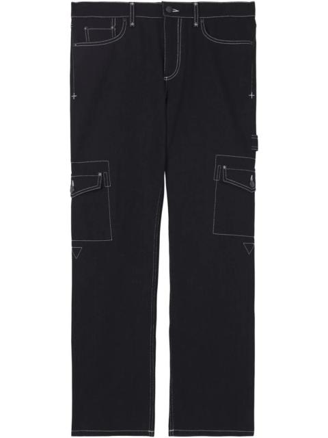 contrast-stitch straight-leg jeans