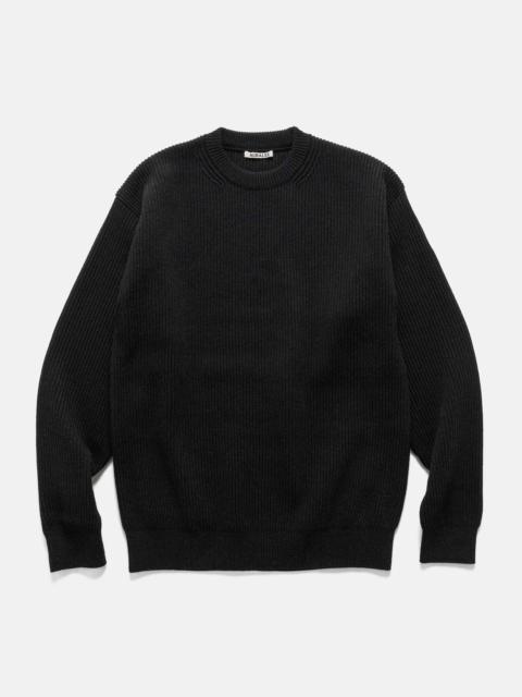 Super Fine Wool Rib Knit P/O Black