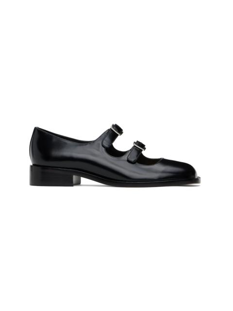 Black Double Strap Ballerina Flats
