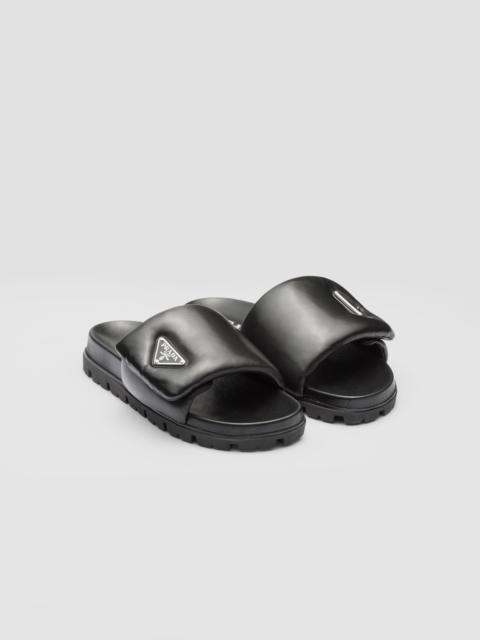 Soft padded nappa leather slides