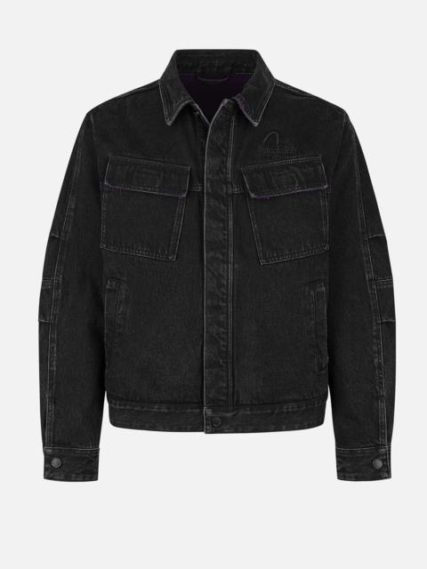 Two Tone Distressed Relax Fit Trucker Jacket