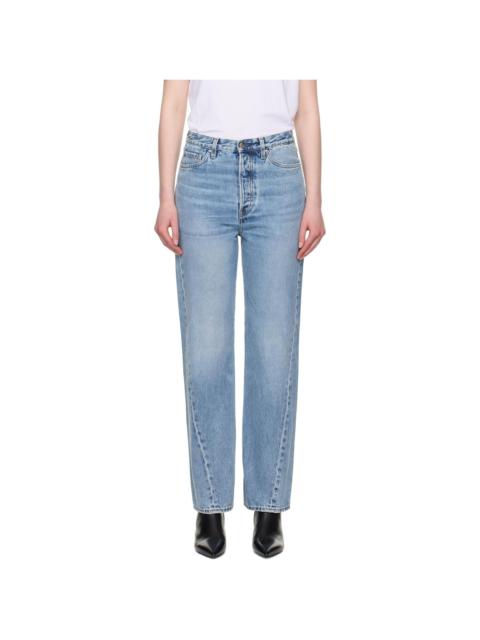 Blue Twisted Seam Jeans