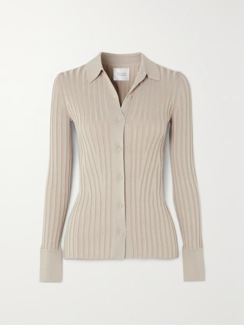 Rhea Metallic Ribbed-knit Shirt