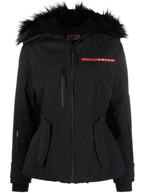 logo-patch hooded jacket