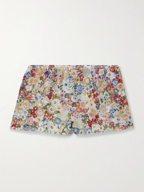 Tilly Floral-print Silk-chiffon Shorts
