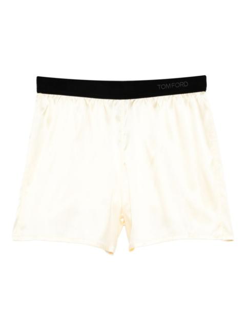 elasticated-waistband shorts