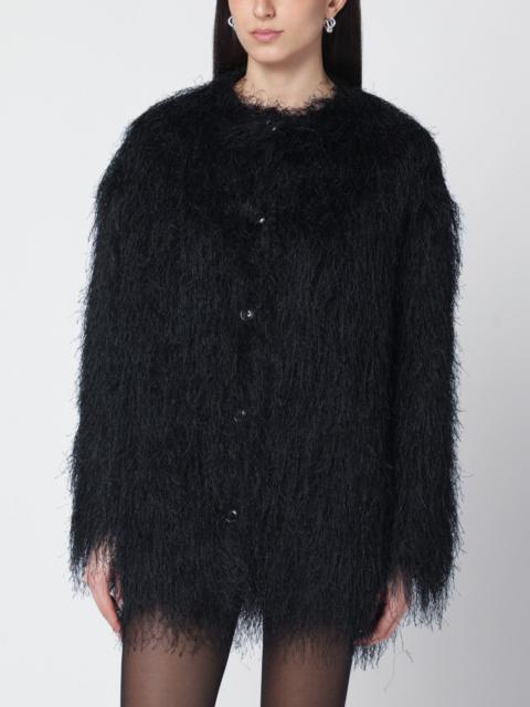 Black Filipo coat with fringes