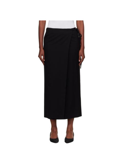 Black Wrap Maxi Skirt