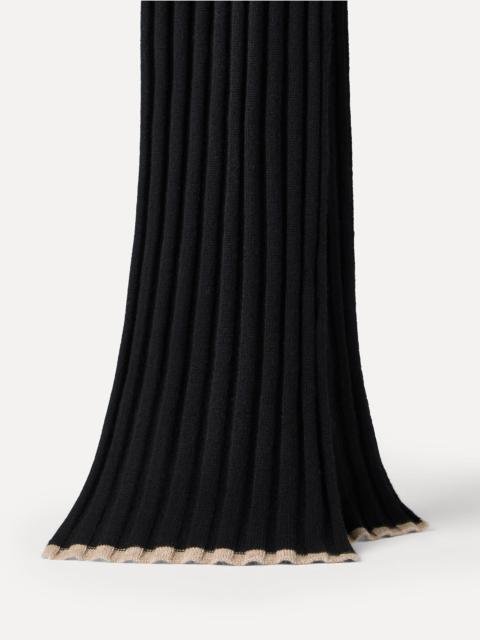 Cashmere rib knit scarf