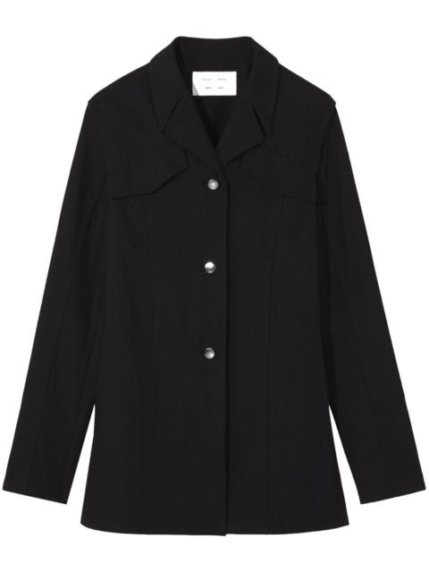 notched-lapels button-down blazer
