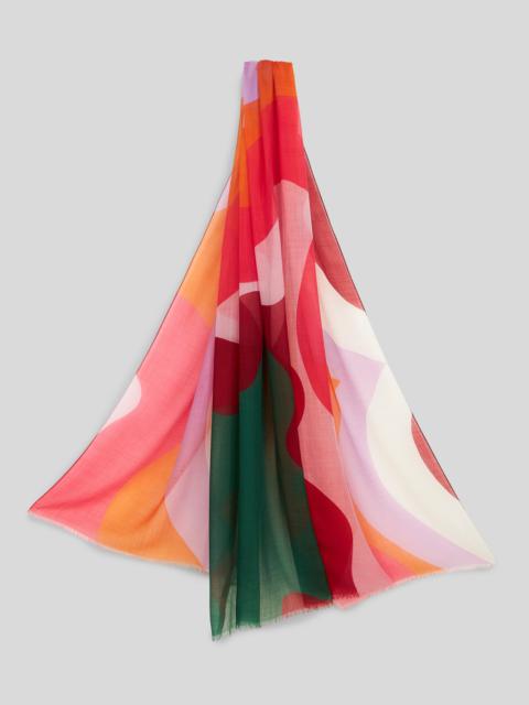 CASHMERE SCARF WITH COLOUR BLOCK WAVES