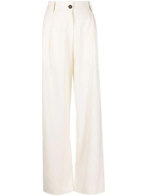 high waisted straight leg trousers