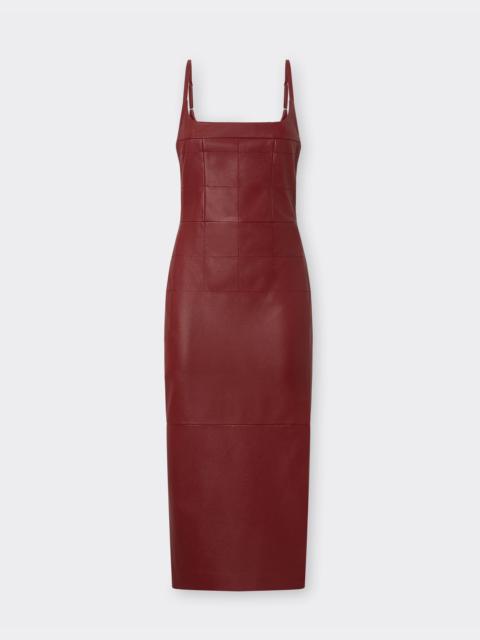Midi dress in deer-effect nappa leather