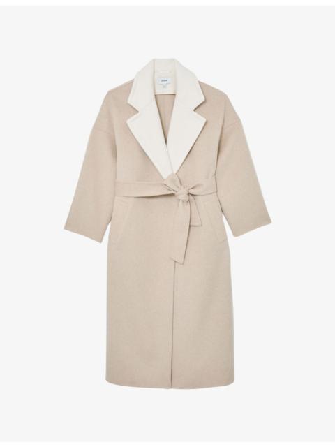 Marcela Contrast-Lapel Wool Coat