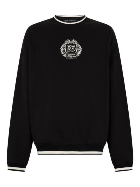 logo-detail ribbed-knit sweater