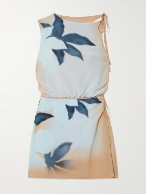 Open-back Silk Crepe De Chine Mini Dress