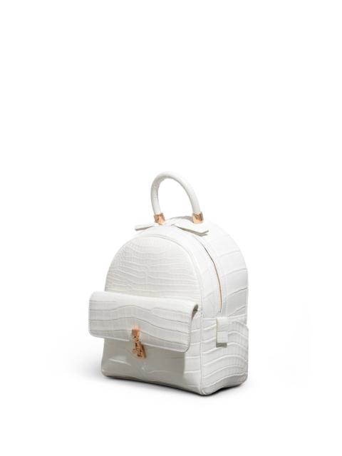 Mini Billie Backpack in Ivory Crocodile Leather