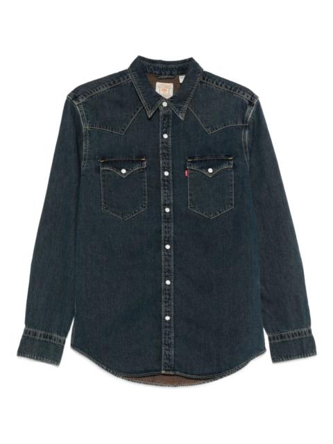 denim button-down shirt