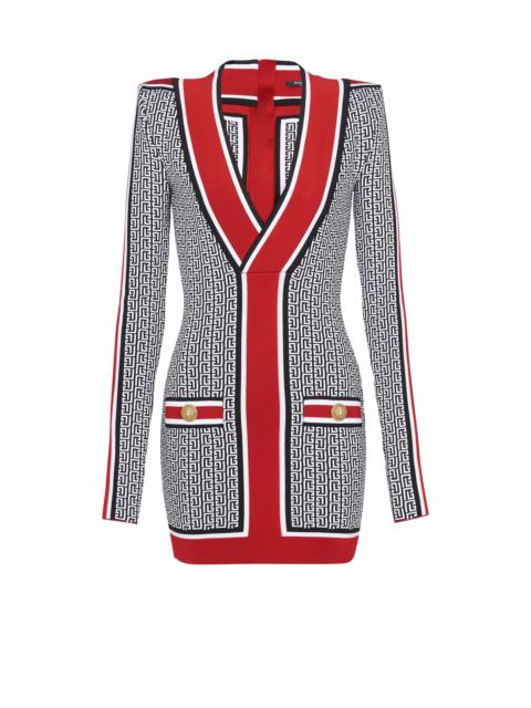 Monogrammed jacquard dress