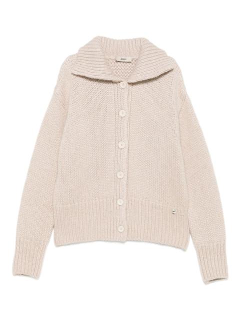 button-front collared cardigan