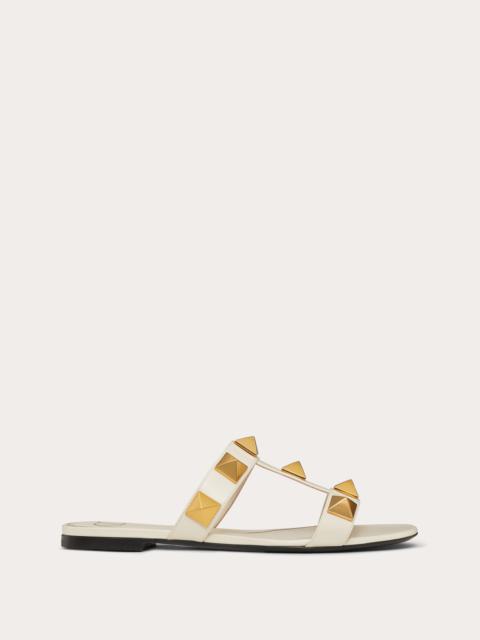 FLAT ROMAN STUD CALFSKIN SLIDE SANDAL