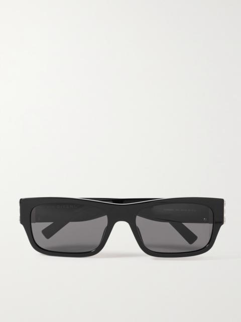 4g Rectangular-frame Acetate Sunglasses