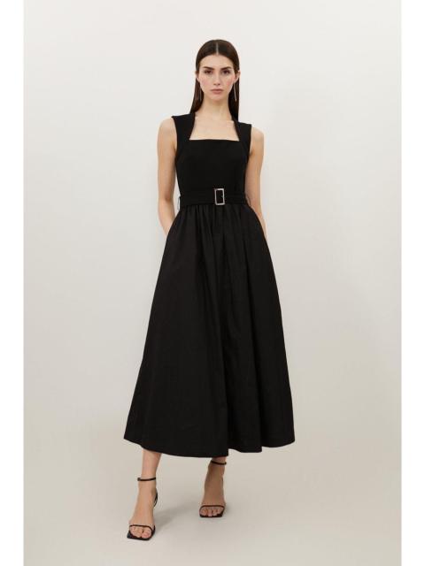 Scoop Neck Jersey Cotton Mix Maxi Dress
