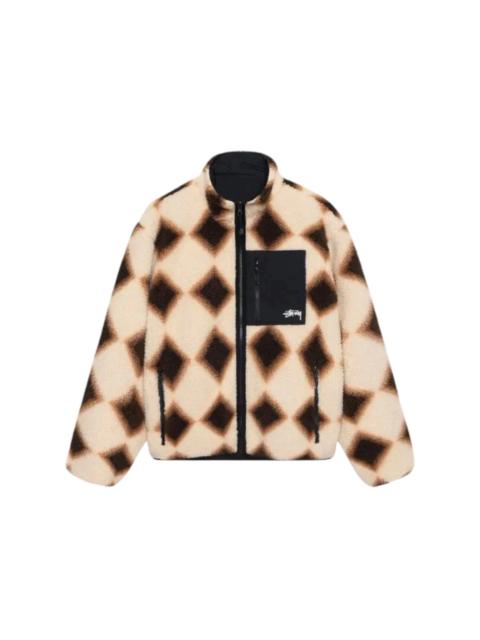Stussy Sherpa Reversible Diamond Jacket Tan