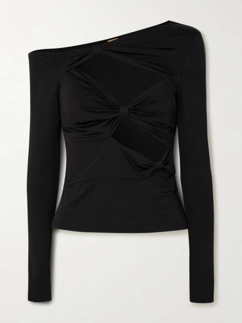 Rosia knotted cutout stretch-jersey top