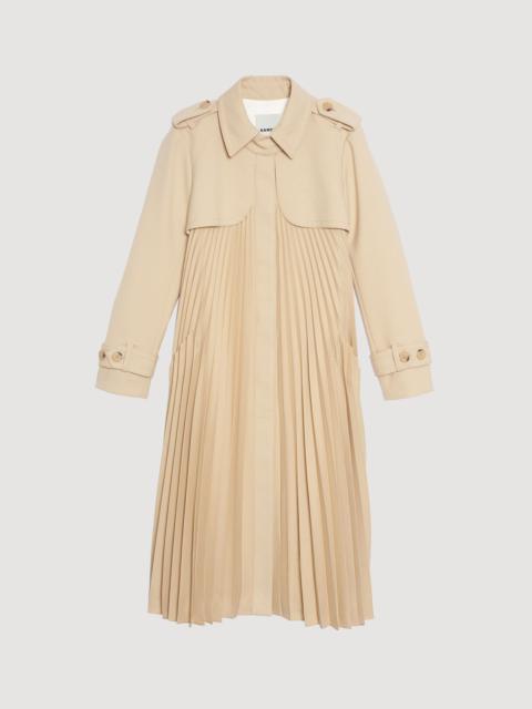 PLEATED TRENCH COAT WITH BELT