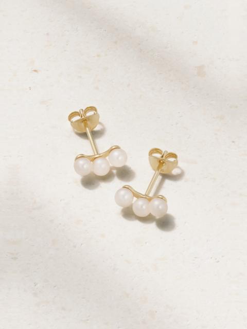 Trio 14-karat Gold Pearl Earrings