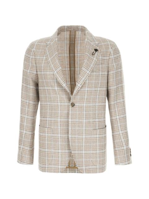 checked-pattern blazer
