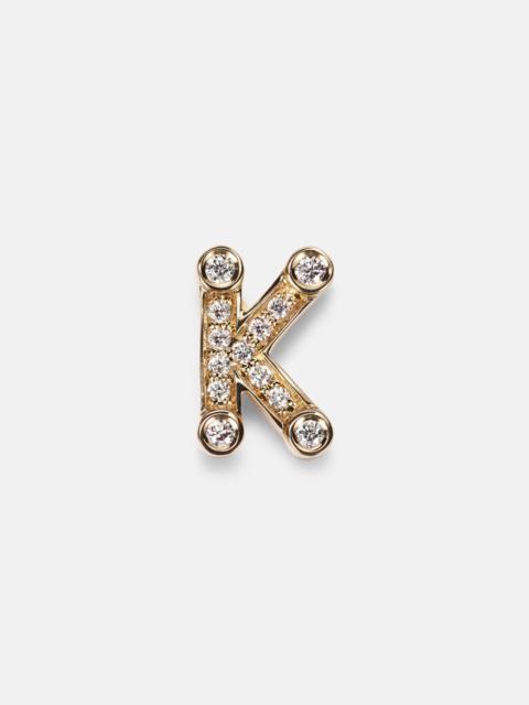 Petite K 18kt gold single earring with diamonds