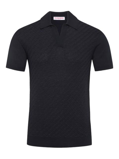 Horton jacquard polo-collar top