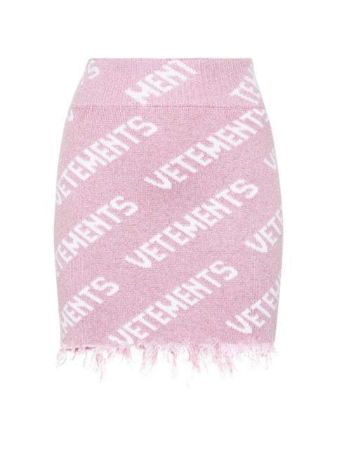 logo-intarsia lurex miniskirt