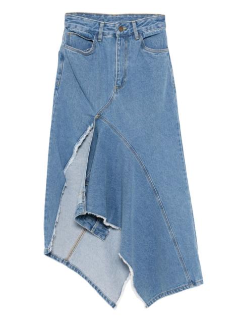 twisted denim skirt