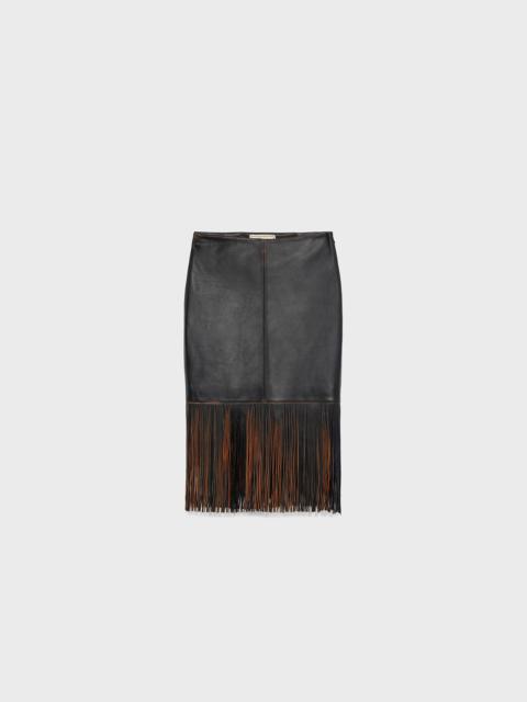 LEATHER SKIRT WITH FRINGES
