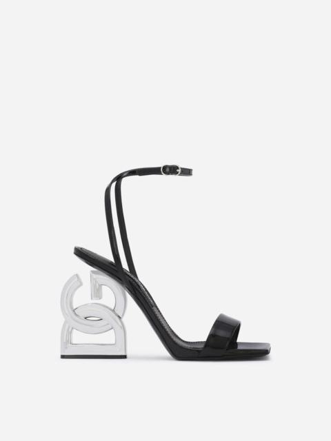 Patent leather sandals with 3.5 heel