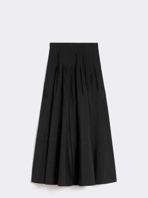 Long cotton poplin skirt - BLACK