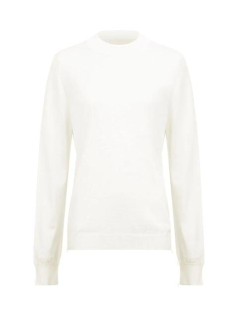 Rib Trim Plain Long-sleeved Sweater