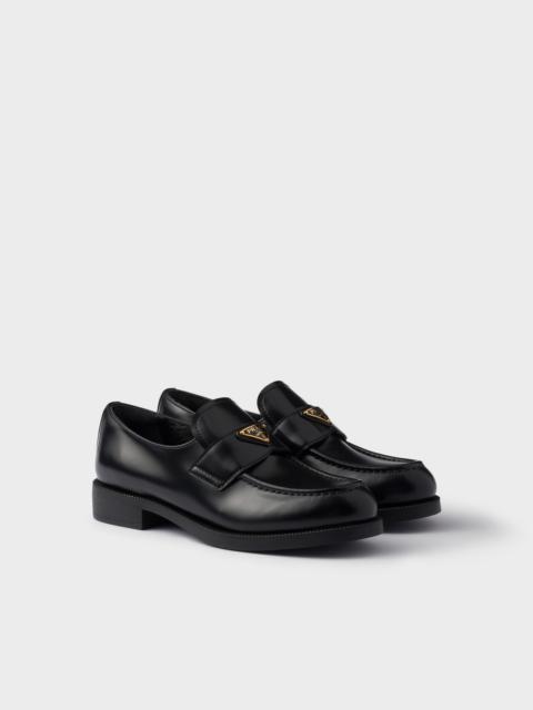 Brushed leather loafers