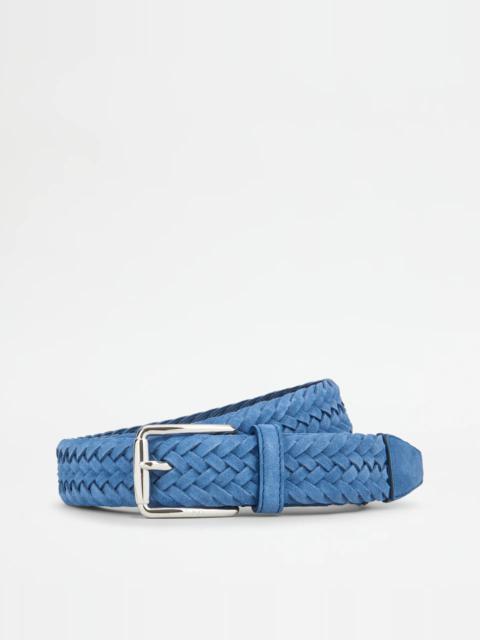 BELT IN SUEDE - LIGHT BLUE