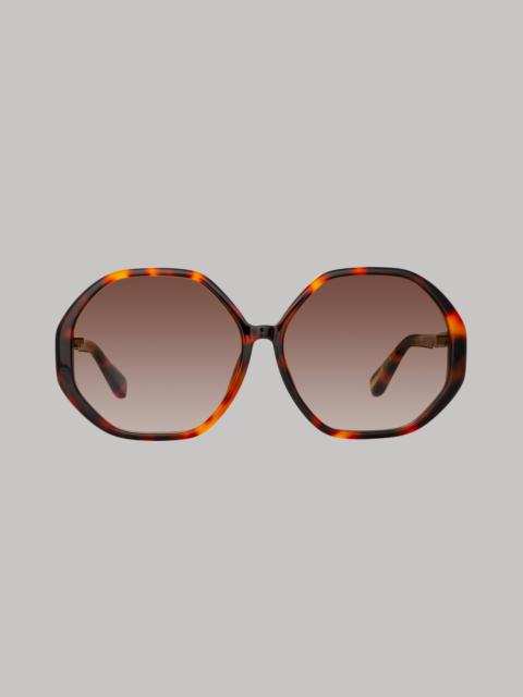 PALOMA HEXAGON SUNGLASSES IN TORTOISESHELL