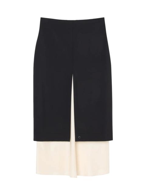 CONTRAST UPSIDE-DOWN SKIRT  | BLACK